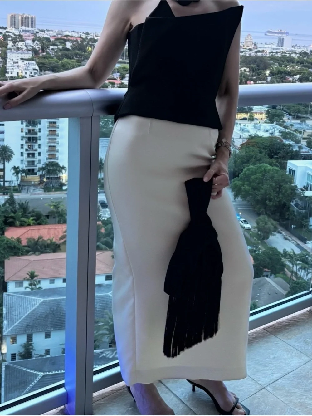 Velvet Wristlet Knot Black Mini fringe Bag clutch